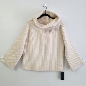 Chic Cream Cowl Neck Sweater for Women